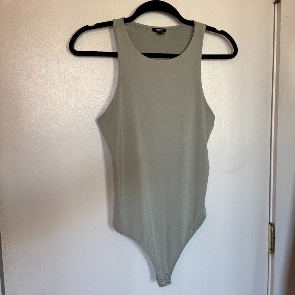 Express Light Green Body Contour High Neck Bodysuit M